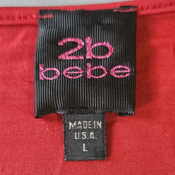 Vintage Y2K 2b bebe terracotta ruched draped top size L baddie vixen mcbling - Picture 7 of 8